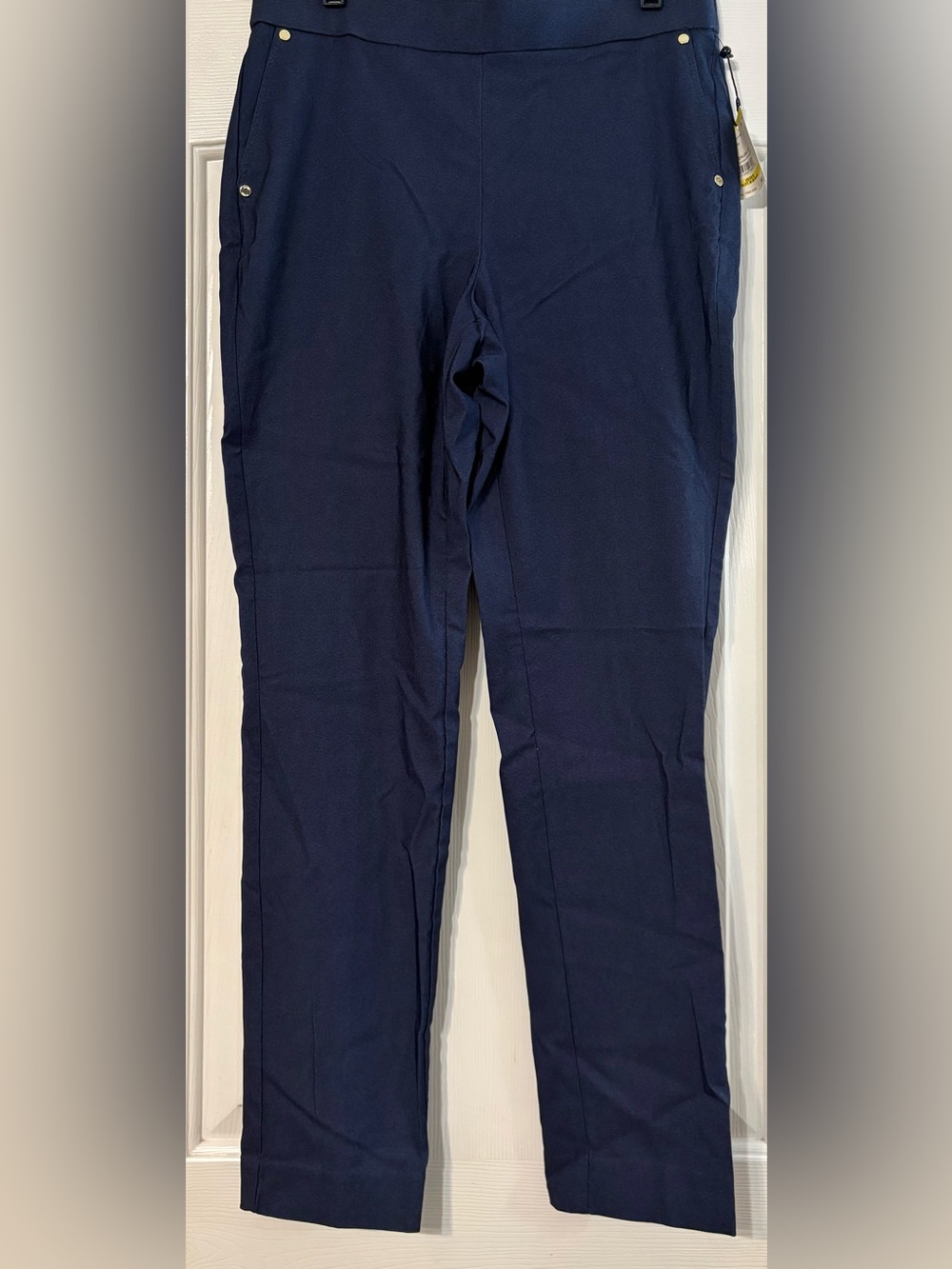 Anne Klein  Navy Straight-Leg Chinos